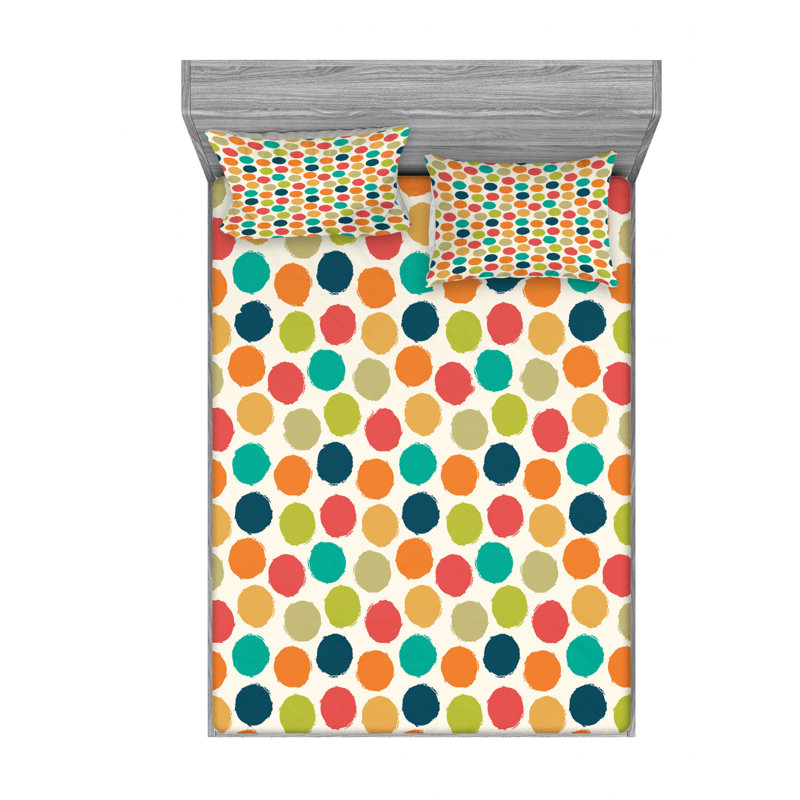 Microfiber Geometric Sheet Set, Queen Sheet Set with Fitted Sheet