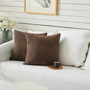 Housse de coussin carré à carreaux