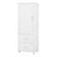 Grande armoire de rangement pour salle de bain, présentoir de rangement autoportant avec deux tiroirs et tablette réglable