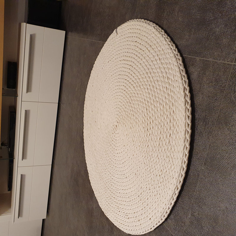 Round Polina Uni Hand Woven 100cm X 100cm Area Rug