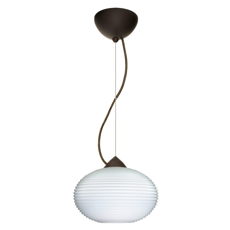 Luminaire suspendu sphérique 1 lumière Maryrose, Bronze brossé