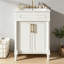 Meuble-lavabo 24 po avec lavabo intégré en céramique, meuble-lavabo à 2 portes et meuble-lavabo simple pour petite et moyenne salle de bain-115898613