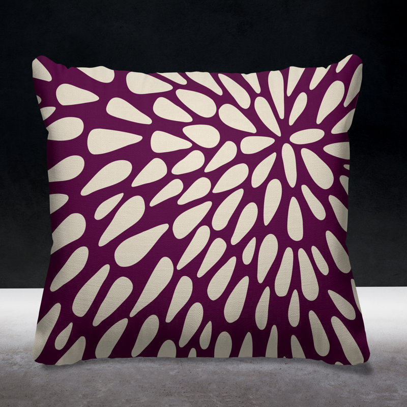Eames Outdoor Reversible Throw Pillow, 17W" x 17H", Purple