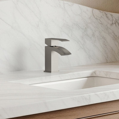 Robinet de salle de bain monotrou Waterfall, robinet d'évier à poignée simple avec bonde