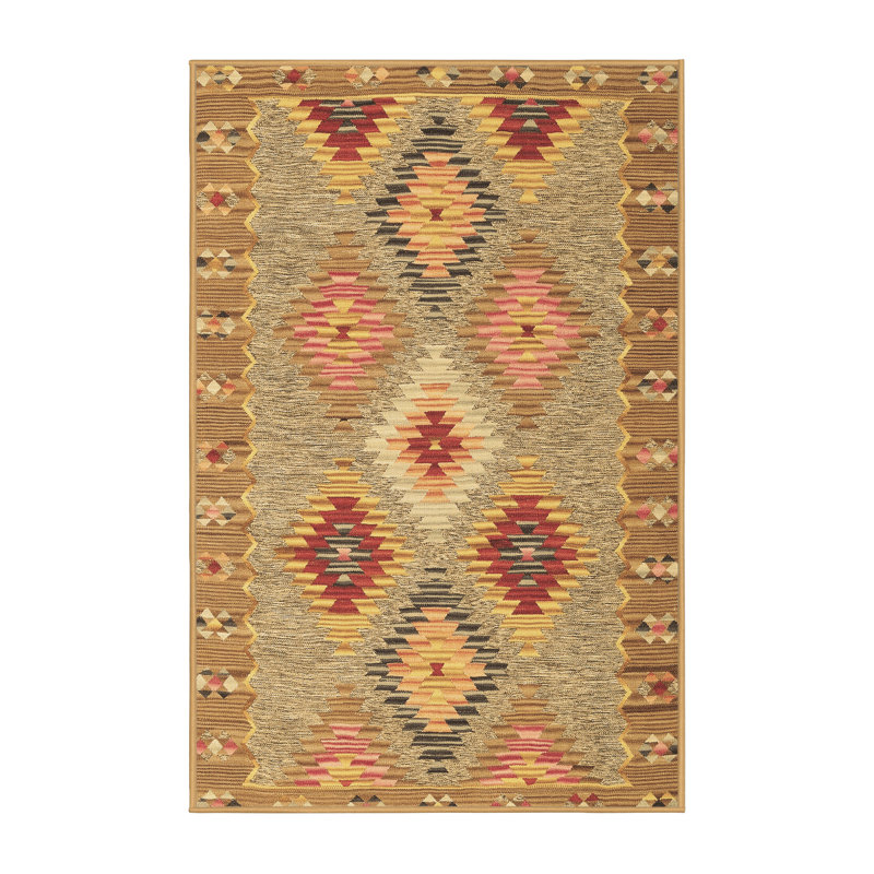 Washable Geometric Indoor Rug, Rectangle 7' x 10'