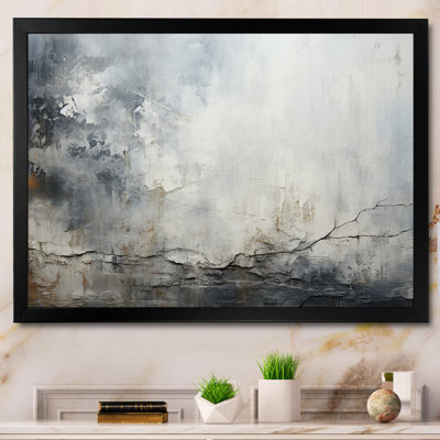Grey And White Stone River II - Abstract Wall Art Print