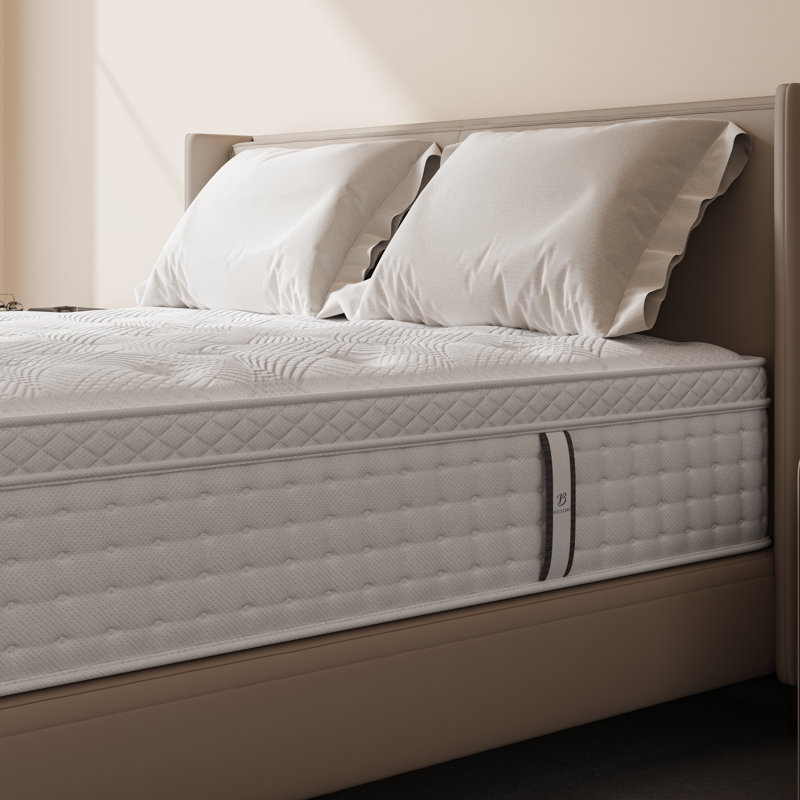 Matelas hybride mi-ferme 9 couches Bedstory 12 po / 14 po - ressorts ensachés, support à deux zones, poignées, sans fibre de verre