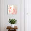 Decorative key box for wall, Opens to the left, 30x30x5, Black, Rose in subtle pastel shades, 