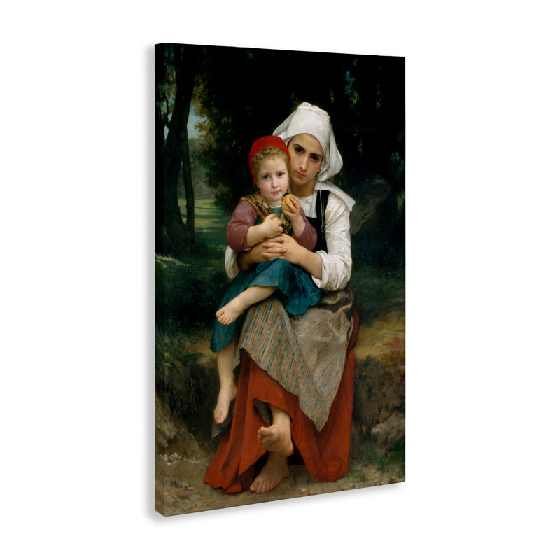 Toile classique de Frère et Sœur Bouguereau, conception par William Adolphe Bouguereau, H 24 po x l 16 po