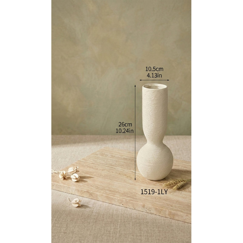 Vase en céramique texturé moderne Wabi-Sabi, Beige