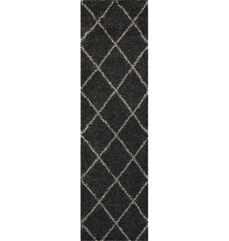 Tapis gris anthracite Secelia, Tapis de couloir 2 pi 2 po x 7 pi 6 po