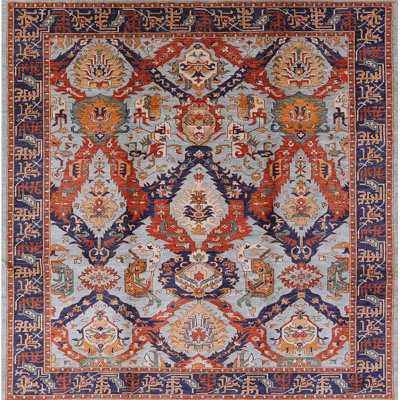 Tapis oriental rouge et bleu