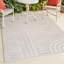 Tapis intérieur / extérieur blanc / crème à deux tons à rayures arquées Alandis-1243275454