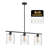 3-Light Dimmable Kitchen Island Modern Linear Chandelier with Clear Glass Shade-150308781