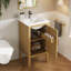 Armoire de salle de bain 18 po avec rangement, solution pour petit espace avec lavabo en céramique, tablette réglable, charnières à fermeture en douceur