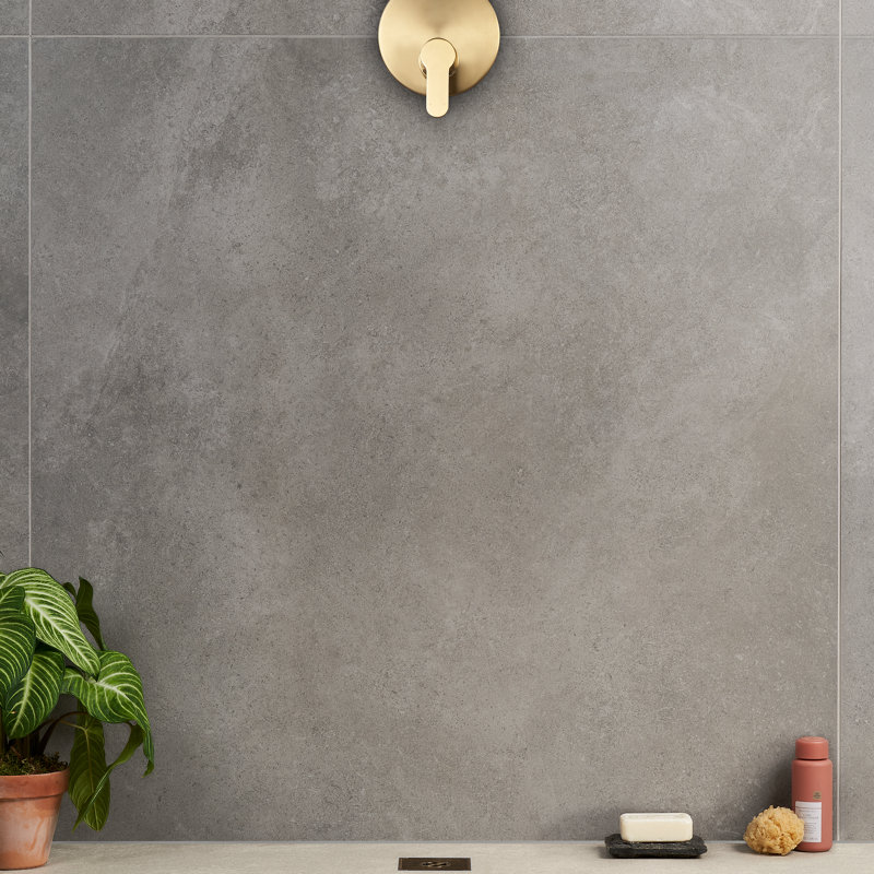 Iris Porcelain Large Format Tile 47" x 47" Porcelain Singular Tile, Fossil