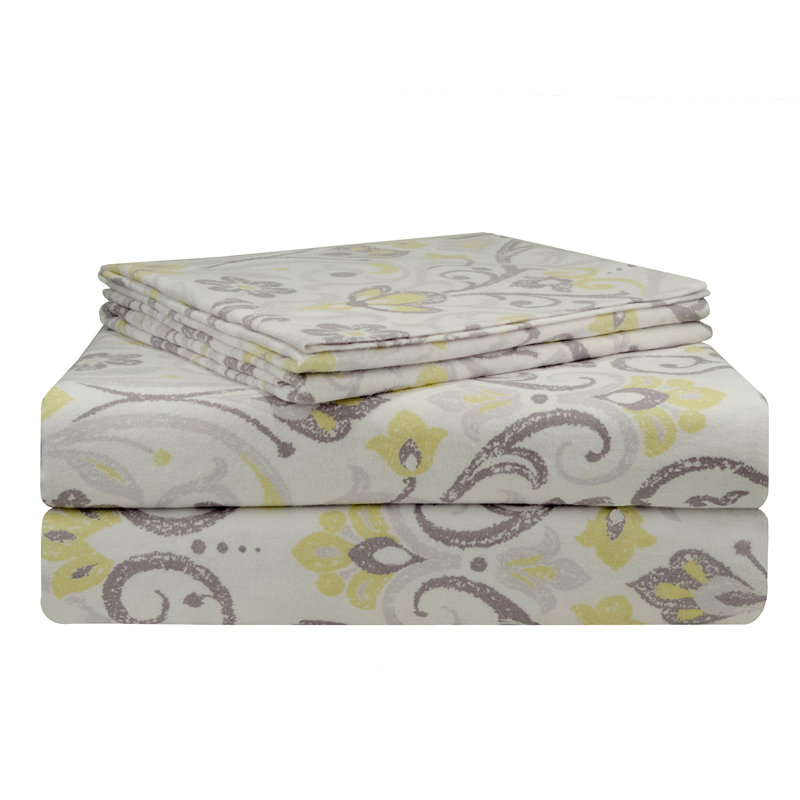 Pointehaven 200 GSM Heavy Weight Flannel 100% Cotton Deep Pocket Sheet Set, Gray, Extra-Long Twin with 1 Pillowcases