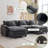 Praylow 120" W Modular U-Shaped Sectional Sofa with Two Ottomans-1656913612