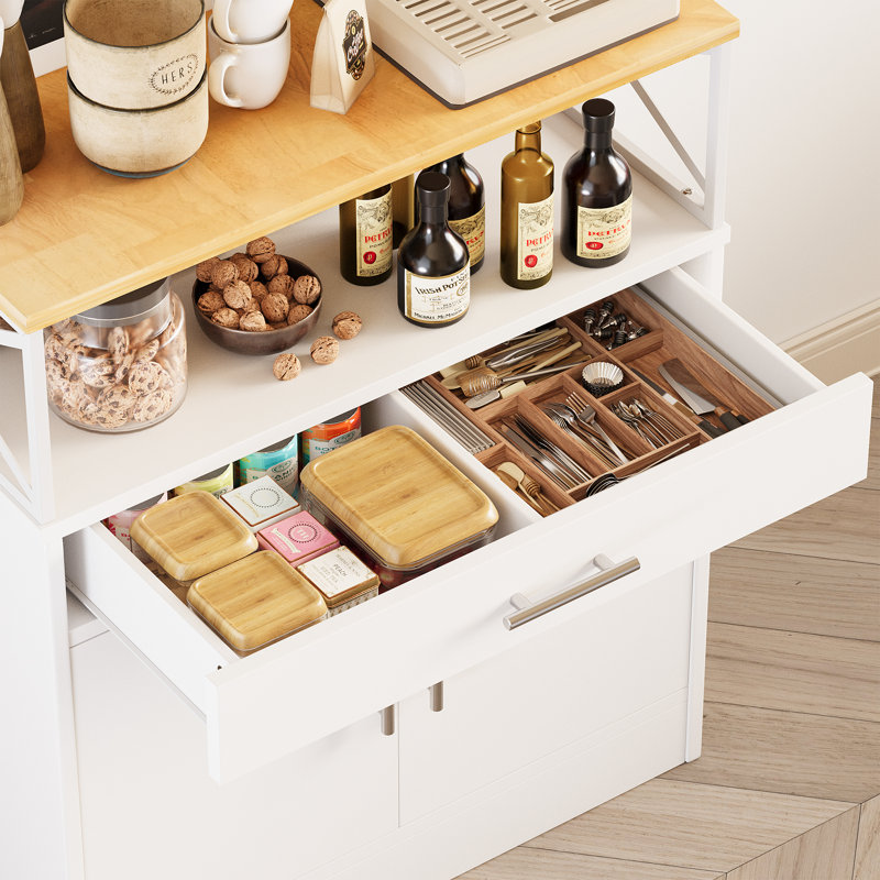 Buffet Abriah de 31,4 po de largeur, Blanc