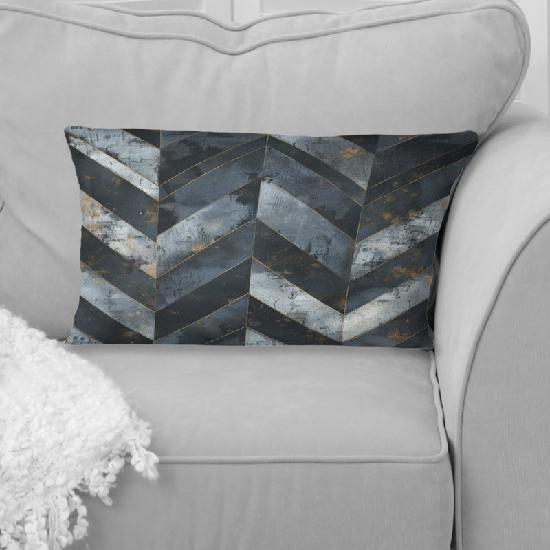 Coussin lombaire gris à chevrons magiques III - transitionnel