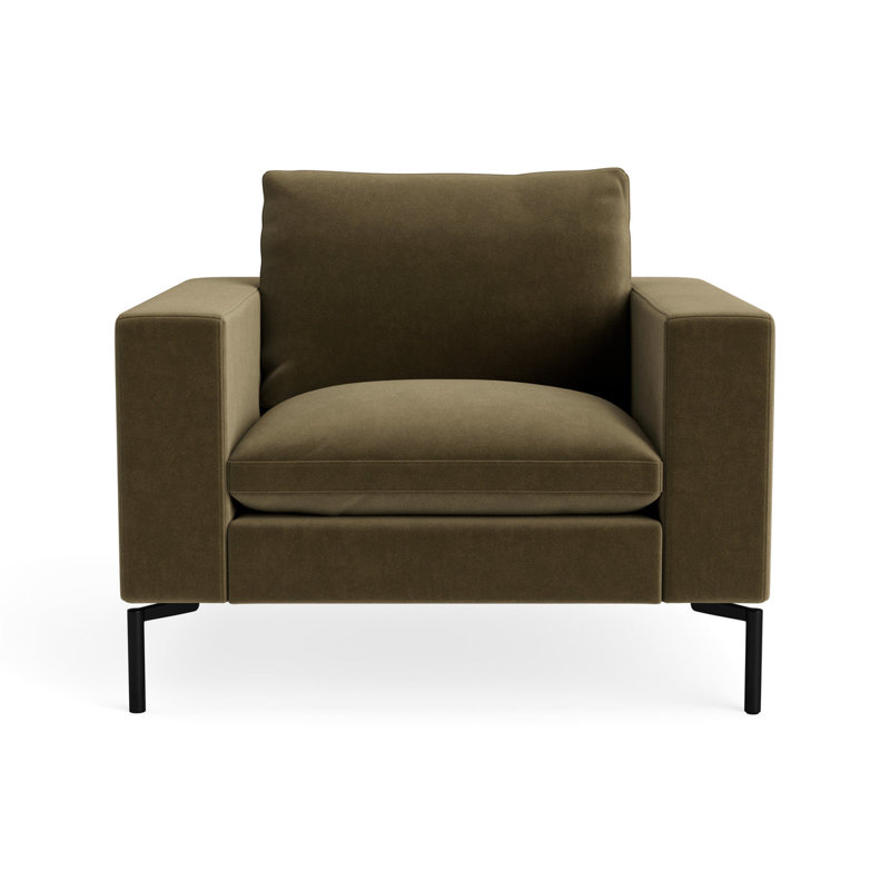 MTO - The New Standard Lounge Chair with Black Legs, Moss Velvet