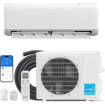24 000 BTU 21 SEER2, mini-climatiseur à deux blocs sans conduit et pompe à chaleur, compatible Energy-Star avec WiFi, compatible avec Alexa, 208-230 V, refroidit la chaleur jusqu'à 1500 pieds carrés, 2 colis