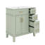 Meuble-lavabo de 30 po avec lavabo en céramique, armoire de rangement moderne avec portes à fermeture en douceur, tiroir profond et tiroir standard-357829461
