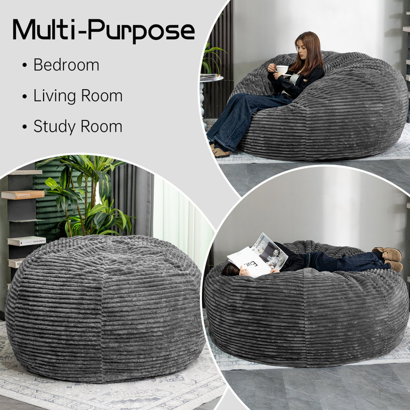 Giant  Faux Fur Bean Bag Chair, 29.52" H x 32.5" W x 47.24" D