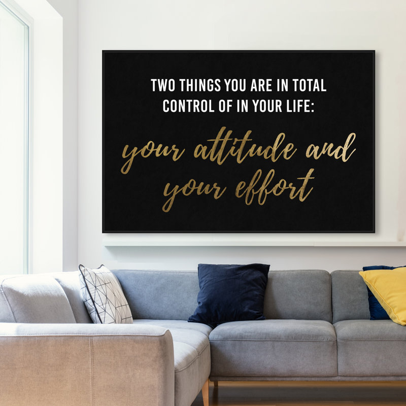 «Attitude and Effort», reproduction d'art sur toile, H 36 po x l 54 po, Toile encadrée, Noir