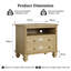 72cm W Solid + Manufactured Wood Bedside Table-118033361