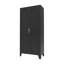 Armoire de rangement en acier noir de 155 cm (61 po) avec étagères réglables et portes doubles cintrées pour garage, buanderie ou salle à manger-1897627669