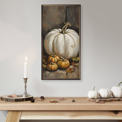 White Pumpkin And Small Orange