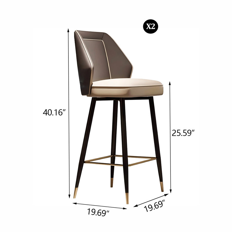 Tabouret de bar 40,16 po H-Gray, Gris, Tabouret de comptoir (assise à une hauteur de 25,