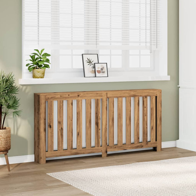 Extra Large Radiator Cover, Artisan Oak, 175 x 20 x 82 cm, Vertical Slats
