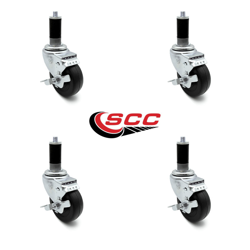 Hard Rubber Swivel Expanding Stem Caster