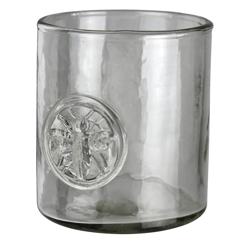 Votive avec abeille en relief, verre