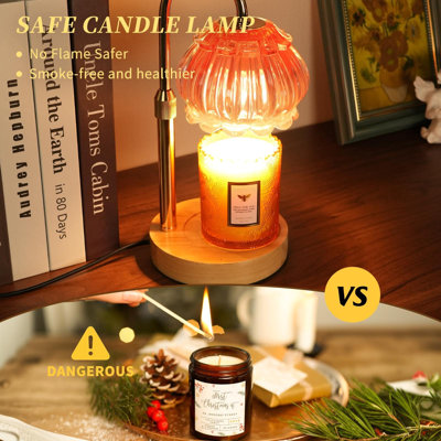 Lampe chauffe-bougie avec minuterie, rose - Cadeau d'anniversaire pour femme, rose