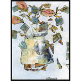 Flowers In Pot Giclee On Canvas by Jill Krasner