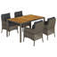 Ensemble de salle à manger de patio Dakota Fields avec coussins en rotin de poly-737230924-737230927-737230933