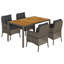 Ensemble de salle à manger de patio Dakota Fields avec coussins en rotin de poly-737230933-737230927-737230924