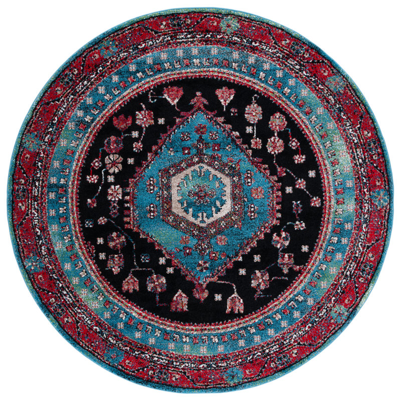 Emeram Performance Oriental Rug, Round 6'7"