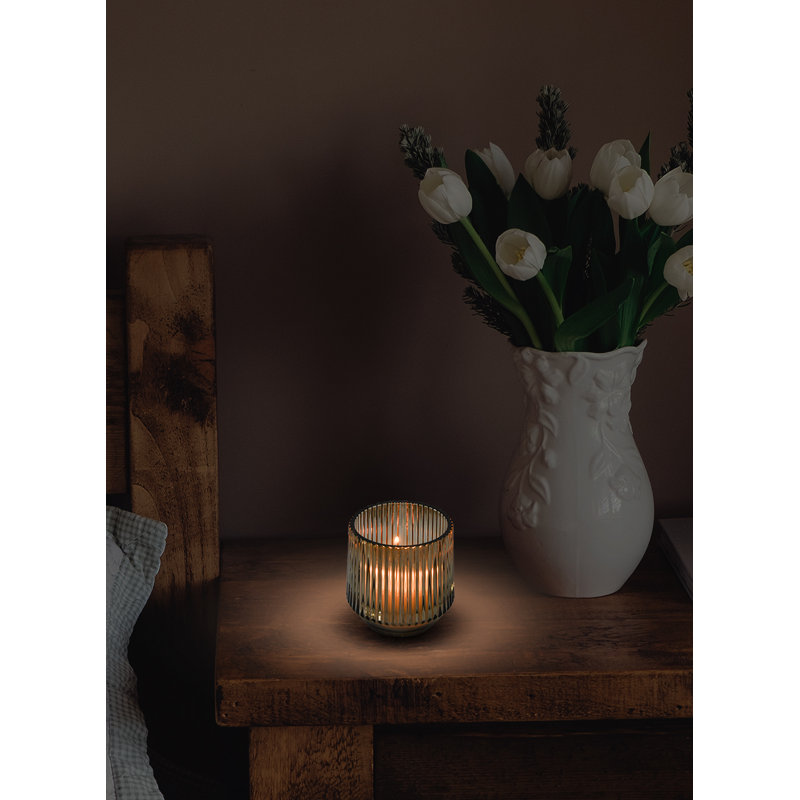 Ensemble de porte-votives en verre 4 pièces, H 4 po x l 3,75 po x P 3,75 po