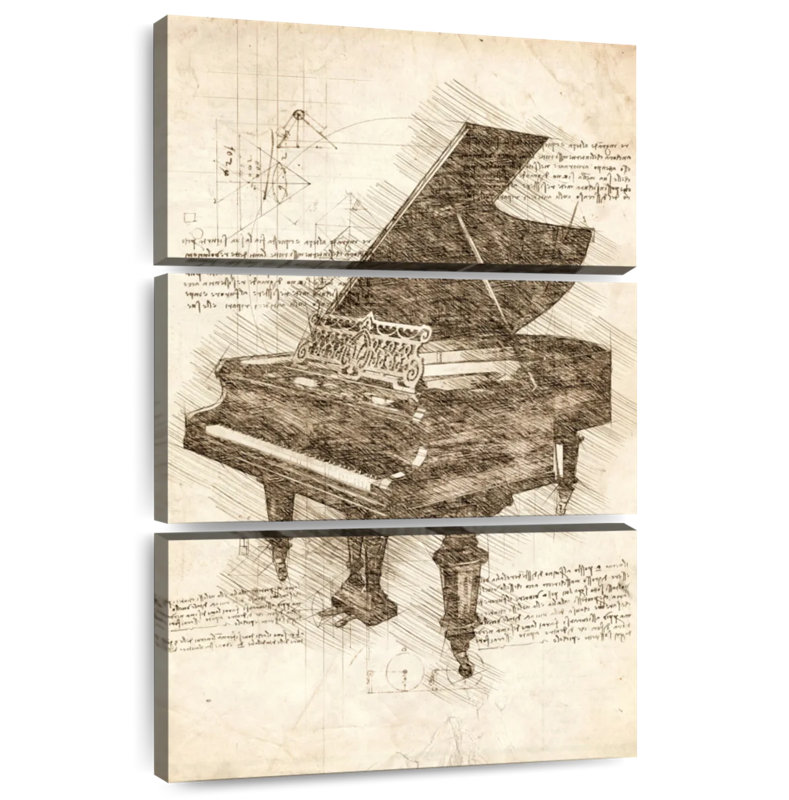 Vieux piano à queue Abarca, H 45 po x l 28 po