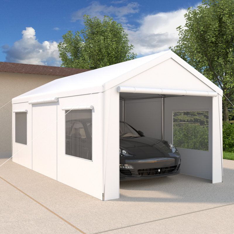 Abri de rangement pour garage 13 pi x 20 pi, Blanc, Blanc