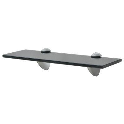 Tablette murale flottante avec supports à pince en verre trempé