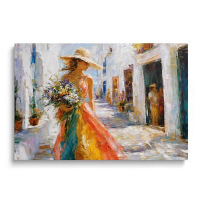 Art floral sur toile, "Flower Stroll", reproduction d'art historique pour salon et bureau