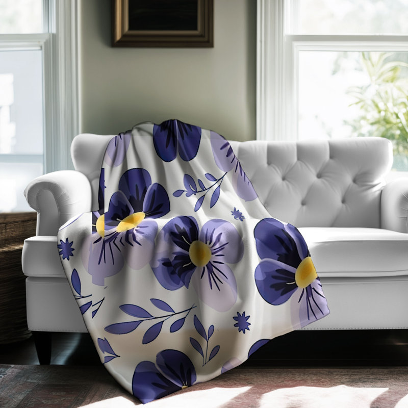 Jeté Sweet Pansy Hideaway - 1 pièce Sherpa Blan Premium, L 50 po x L 60 po