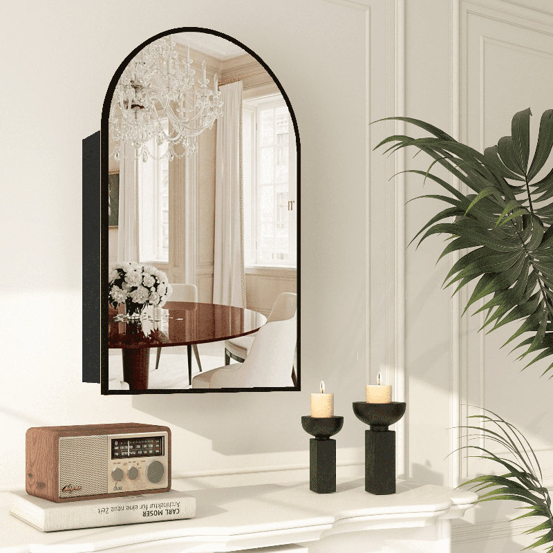 Armoire à pharmacie Tabbatha, Noir, H 31,5 po x l 19,6 po x P 4,6 po