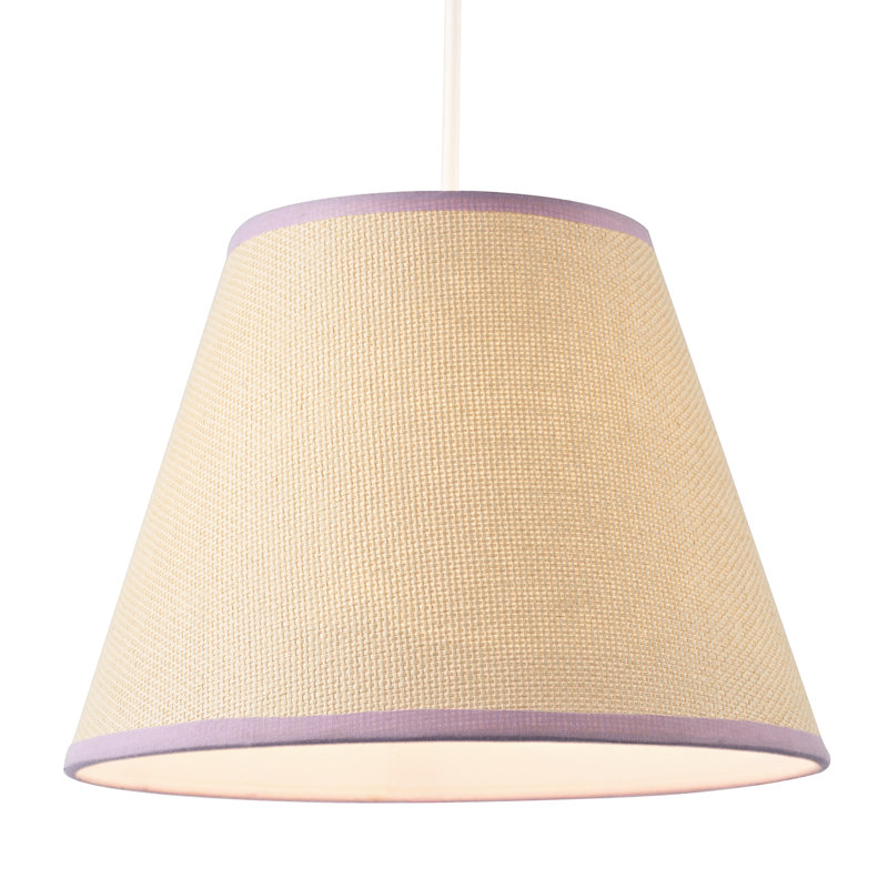 Traditional Tweed Lamp Shade With Cotton Fabric Trims By, Purple