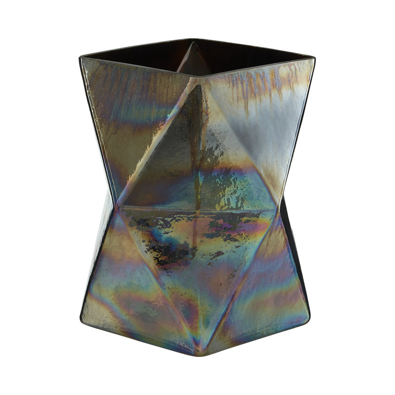 17cm Glass Tabletop Tealight Holder, 23cm H x 19cm W x 19cm D